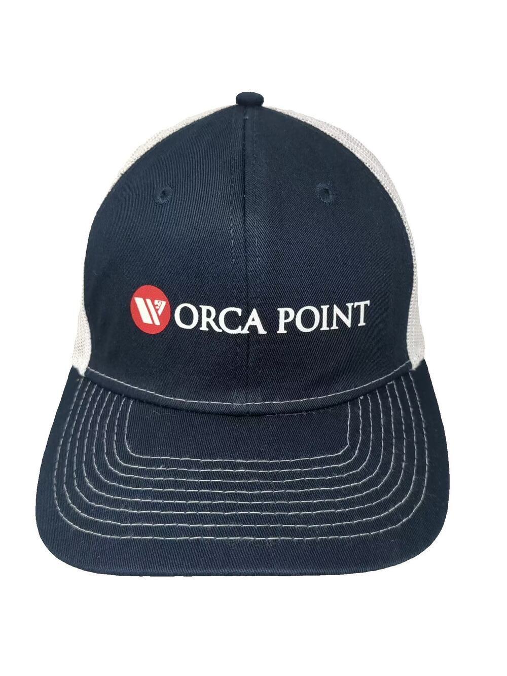 Paramount Apparel Orca Point Trucker Hat Blue OS Mesh Adjustable Stitched